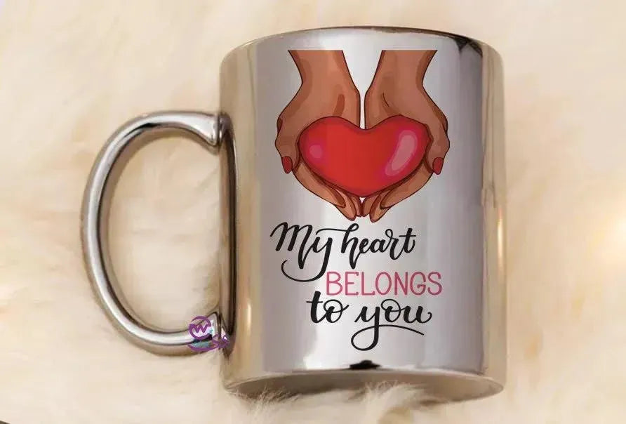 Sparkling mug-Silver -Valentine's Day - WE PRINT