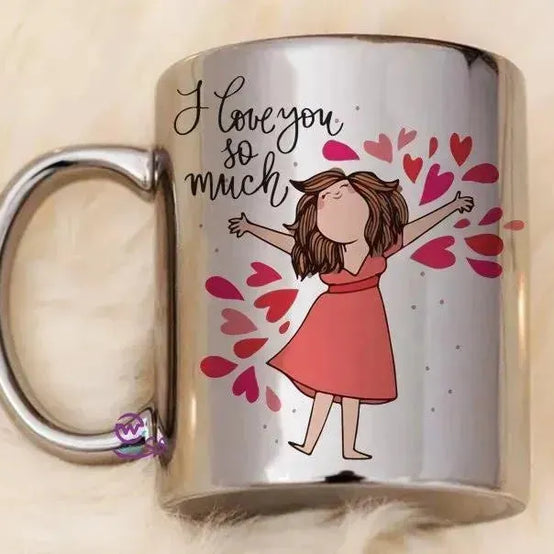 Sparkling mug-Silver -Valentine's Day - WE PRINT