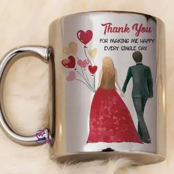 Sparkling mug-Silver -Valentine's Day - WE PRINT