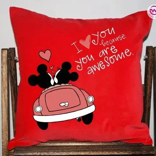 Square Cushion-Love is -Valentine's Day - WE PRINT