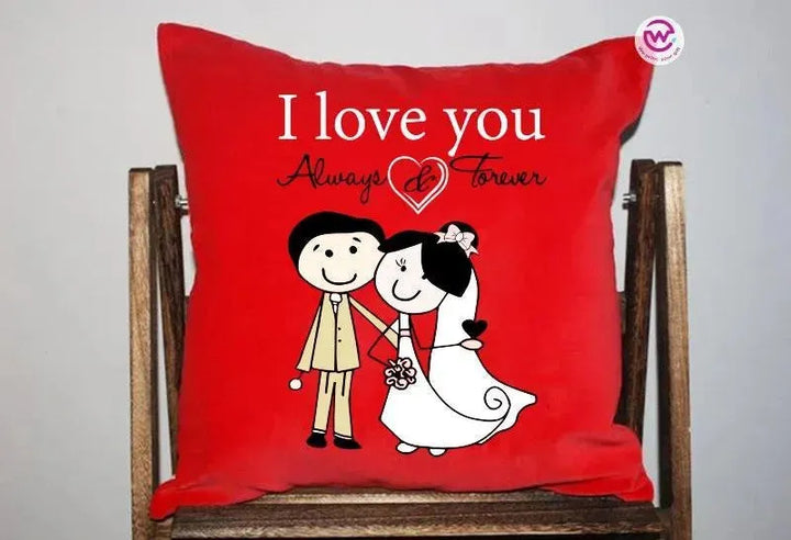 Square Cushion-Love is -Valentine's Day - WE PRINT