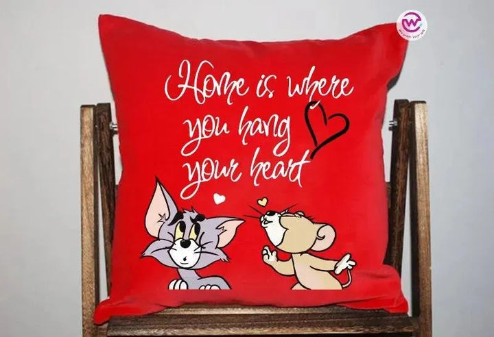 Square Cushion-Love is -Valentine's Day - WE PRINT