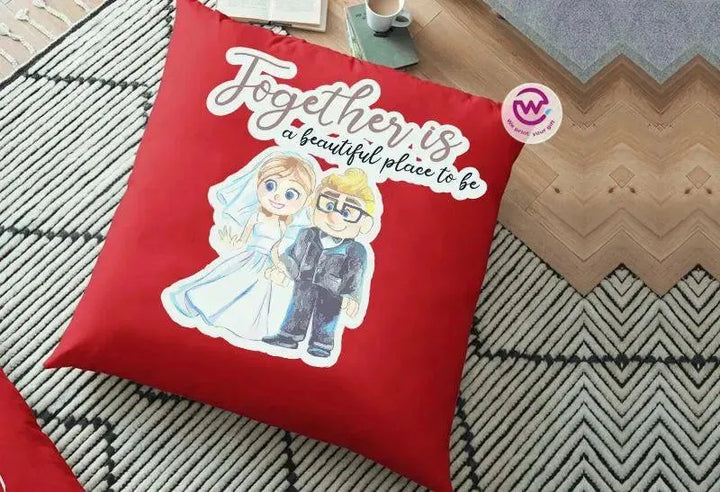 Square Cushion-Valentine's Day - UP Cartoon - WE PRINT