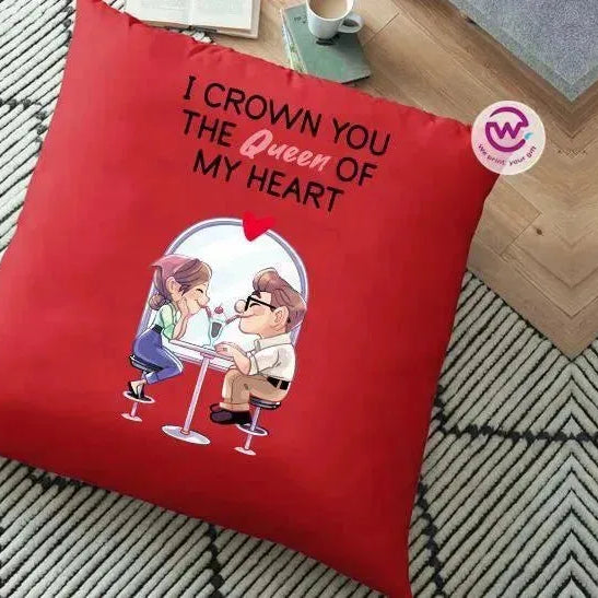 Square Cushion-Valentine's Day - UP Cartoon - WE PRINT