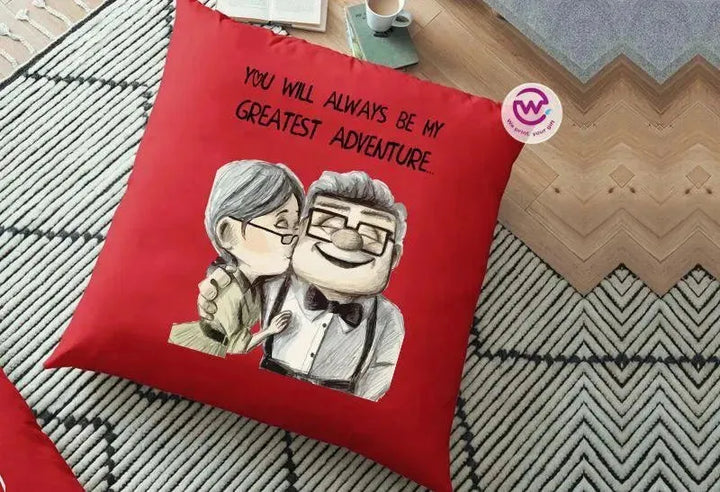 Square Cushion-Valentine's Day - UP Cartoon - WE PRINT