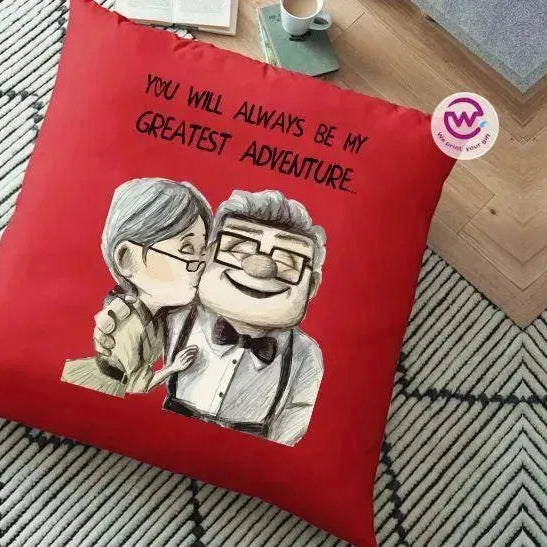 Square Cushion-Valentine's Day - UP Cartoon - WE PRINT