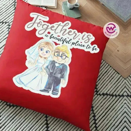 Square Cushion-Valentine's Day - UP Cartoon - WE PRINT