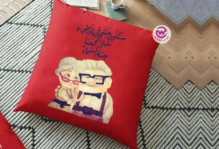 Square Cushion-Valentine's Day - UP Cartoon - WE PRINT