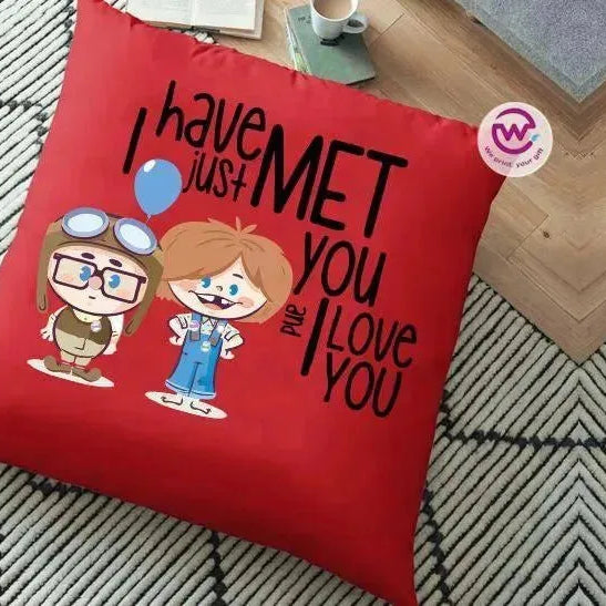 Square Cushion-Valentine's Day - UP Cartoon - WE PRINT