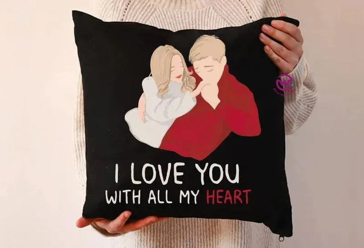 Square Cushion-Valentine's Day - WE PRINT