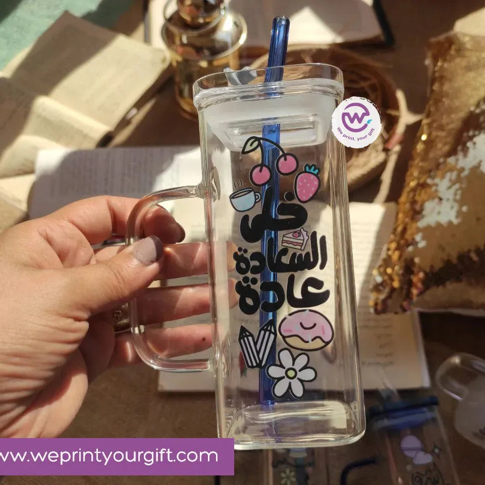 Square Glass Mug -Arabic Quotes - WE PRINT