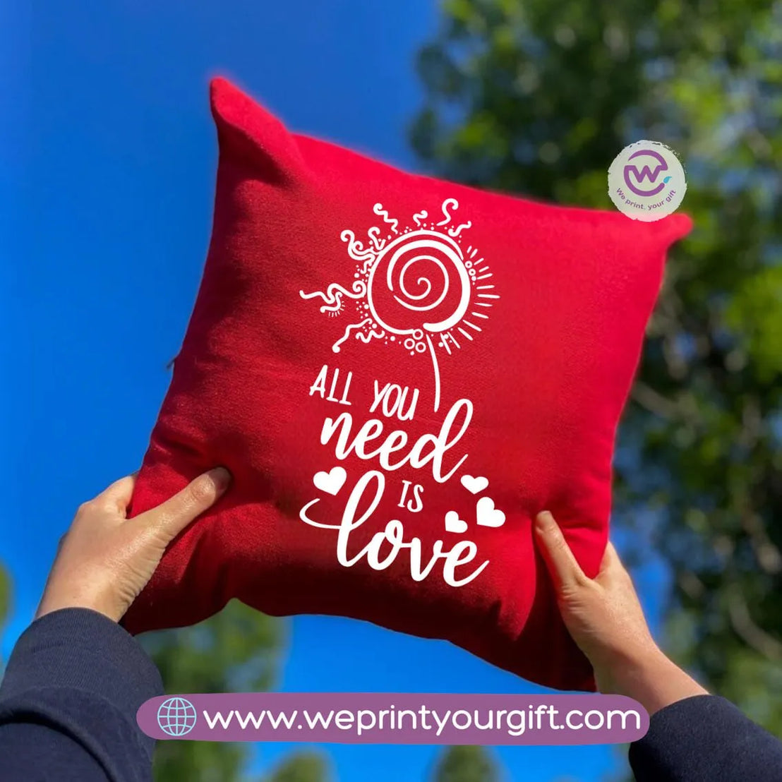 Square Pillow- Love - WE PRINT