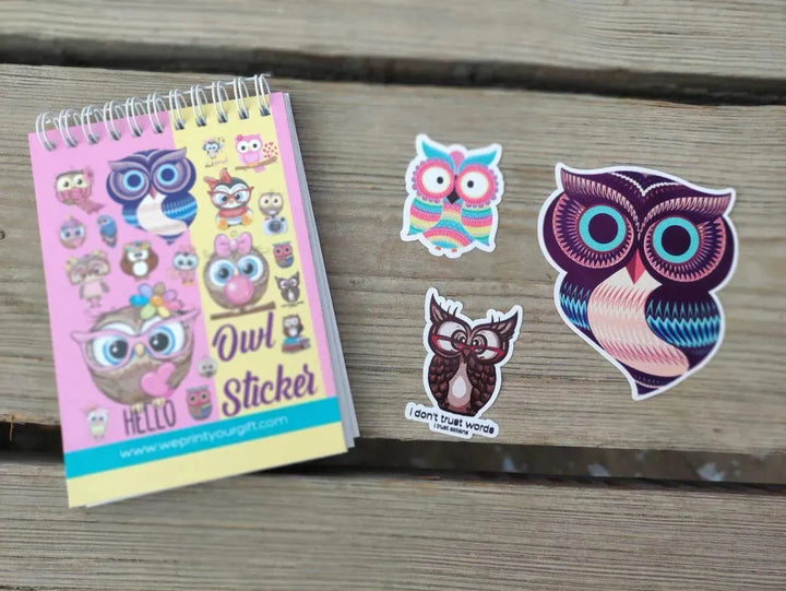 Sticker- Book- Owl - WE PRINT