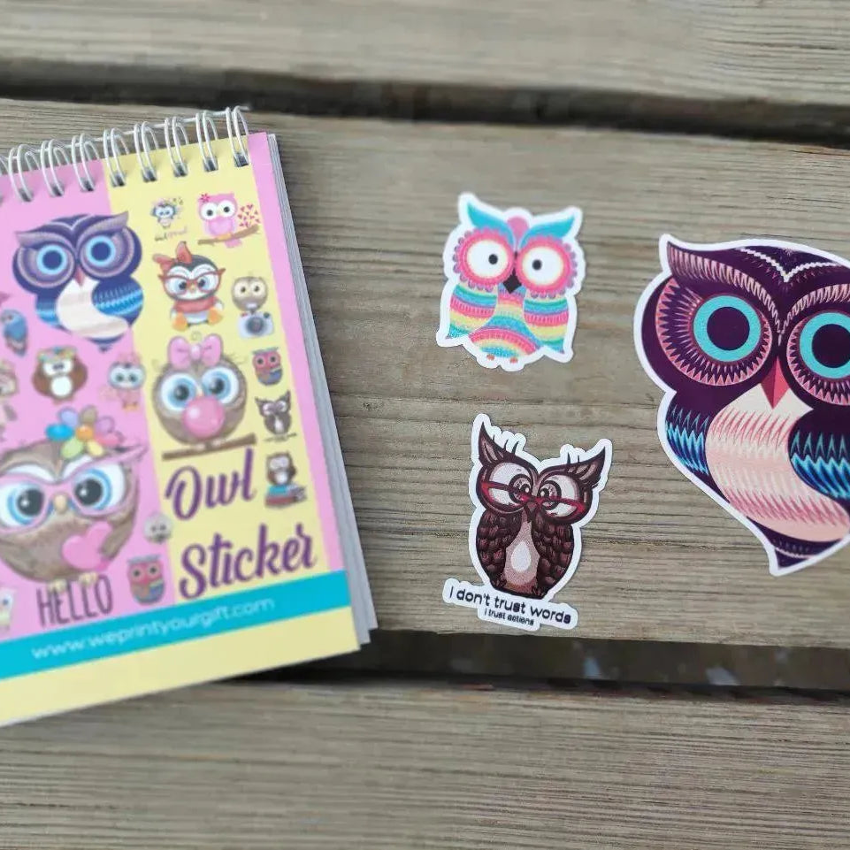 Sticker- Book- Owl - WE PRINT