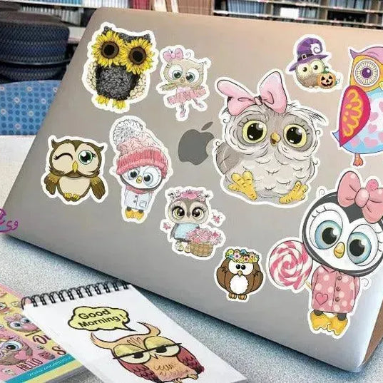 Sticker- Book- Owl - WE PRINT