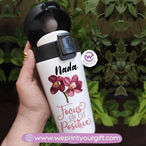 Thermal Mug with Black Lock- Floral - WE PRINT