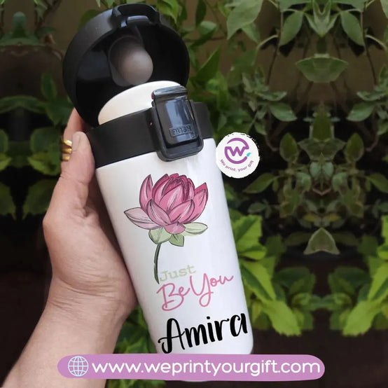 Thermal Mug with Black Lock- Floral - WE PRINT