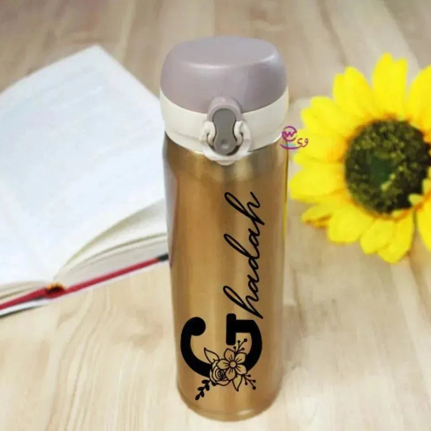 Thermal Mug With lock -Gold-Names A - WE PRINT