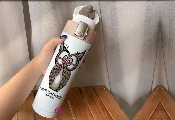 Thermal Mug with lock - Slim Shape-Owl - WE PRINT