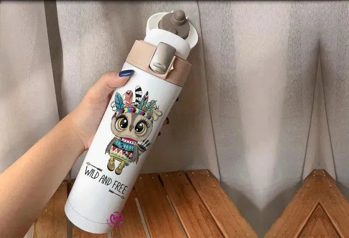 Thermal Mug with lock - Slim Shape-Owl - WE PRINT