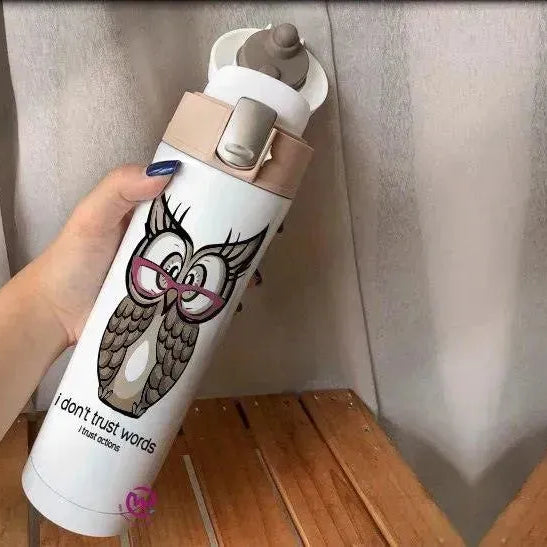 Thermal Mug with lock - Slim Shape-Owl - WE PRINT