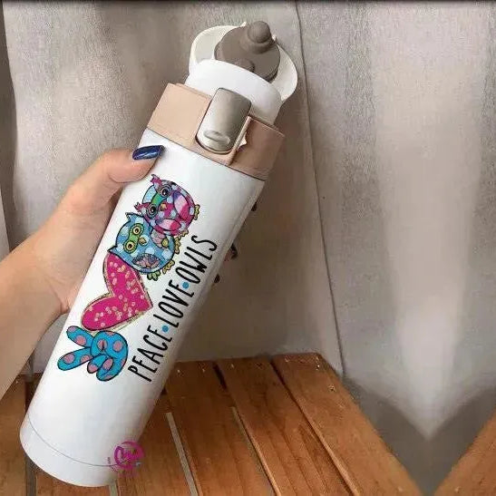 Thermal Mug with lock - Slim Shape-Owl - WE PRINT