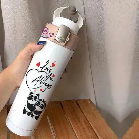 Thermal Mug with lock - Slim Shape - Panda - WE PRINT