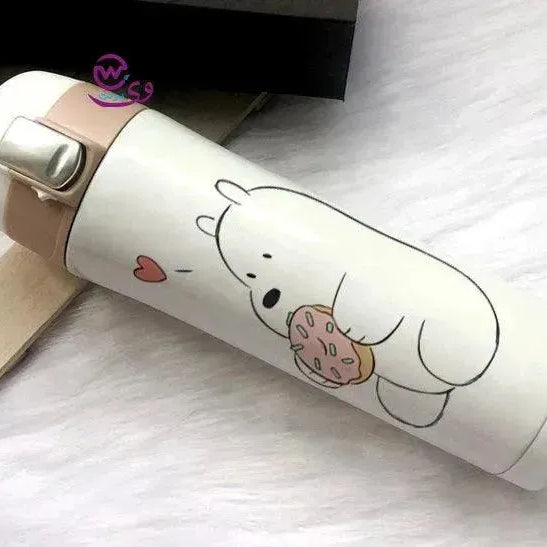 Thermal Mug with lock - Slim Shape-three Bears - WE PRINT