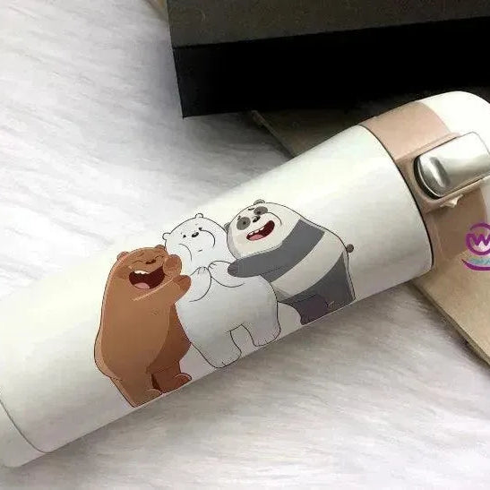 Thermal Mug with lock - Slim Shape-three Bears - WE PRINT