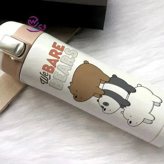 Thermal Mug with lock - Slim Shape-three Bears - WE PRINT