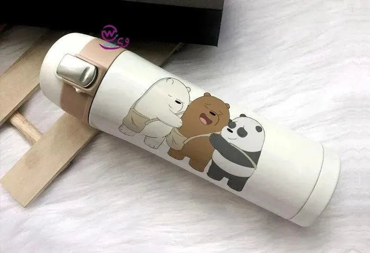 Thermal Mug with lock - Slim Shape-three Bears - WE PRINT