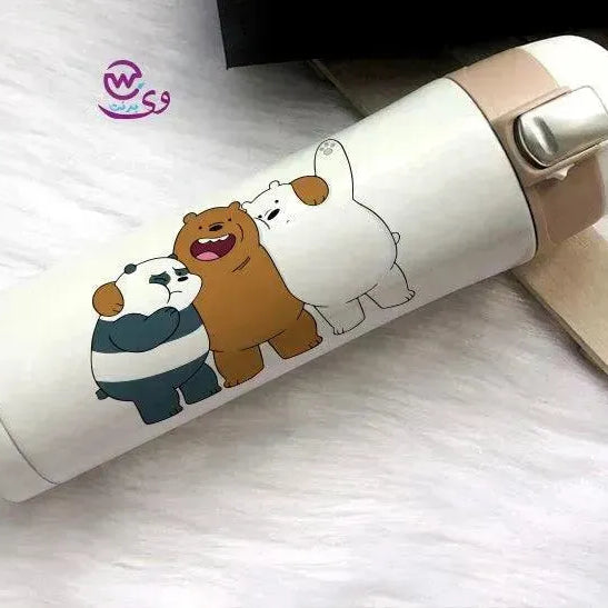 Thermal Mug with lock - Slim Shape-three Bears - WE PRINT