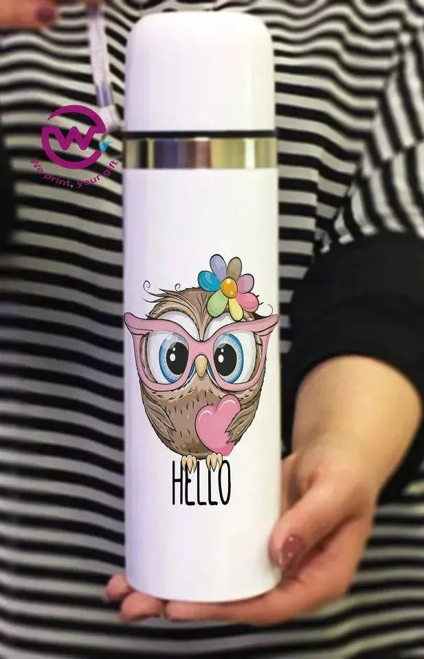 Thermal Portable Thermos -Owl - WE PRINT