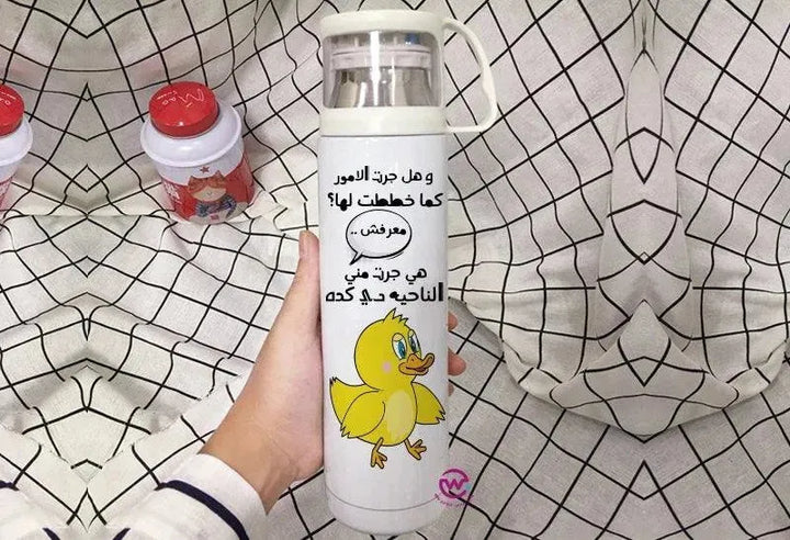 Thermal Thermos With Cup -Stainless Steel - Comics A - WE PRINT