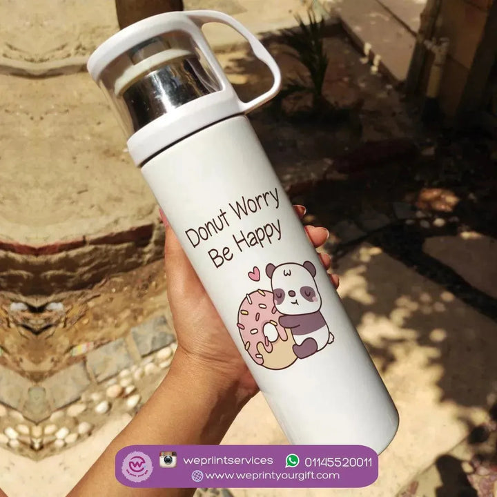 Thermal Thermos With Cup -Stainless Steel - Donuts - WE PRINT