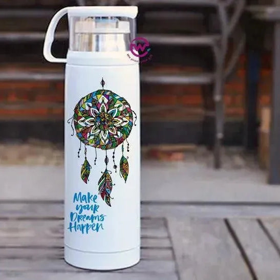 Thermal Thermos With Cup - Stainless Steel - Dream catcher - WE PRINT