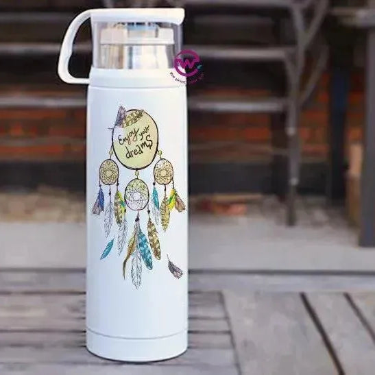 Thermal Thermos With Cup - Stainless Steel - Dream catcher - WE PRINT