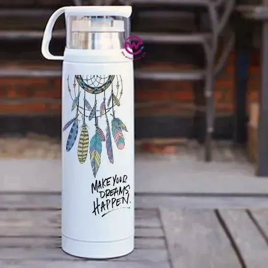 Thermal Thermos With Cup - Stainless Steel - Dream catcher - WE PRINT