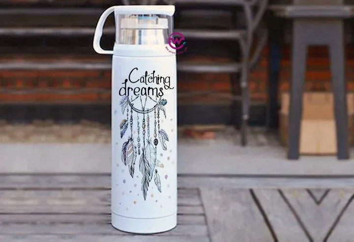 Thermal Thermos With Cup - Stainless Steel - Dream catcher - WE PRINT