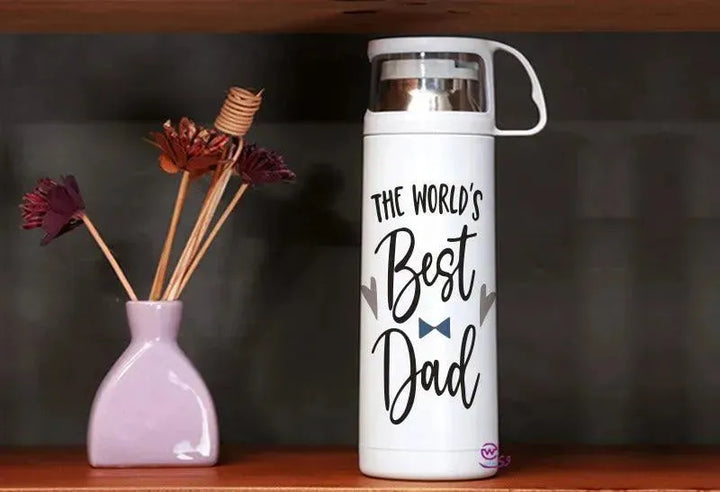 Thermal Thermos With Cup -Stainless Steel - Family - WE PRINT