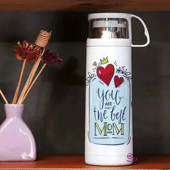 Thermal Thermos With Cup -Stainless Steel - Family - WE PRINT