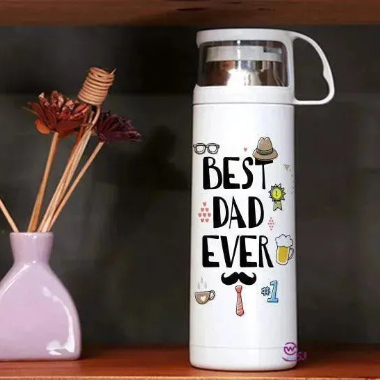 Thermal Thermos With Cup -Stainless Steel - Family - WE PRINT