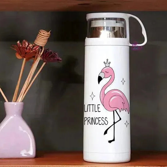 Thermal Thermos With Cup - Stainless Steel - Flamingos - WE PRINT