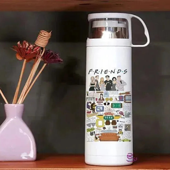 Thermal Thermos With Cup -Stainless Steel - Friends Series - WE PRINT