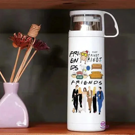 Thermal Thermos With Cup -Stainless Steel - Friends Series - WE PRINT