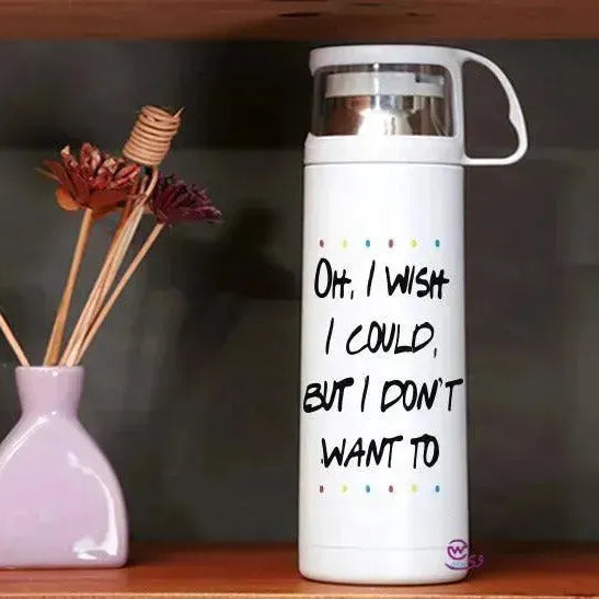 Thermal Thermos With Cup -Stainless Steel - Friends Series - WE PRINT