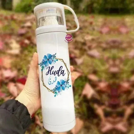 Thermal Thermos With Cup - Stainless Steel - Names A - WE PRINT
