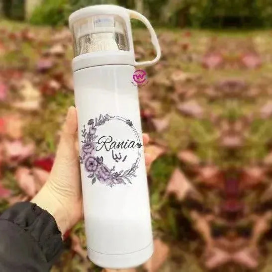 Thermal Thermos With Cup - Stainless Steel - Names A - WE PRINT