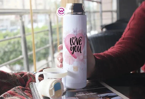 Thermal Thermos With Cup - Stainless Steel - Valentine's Day - WE PRINT