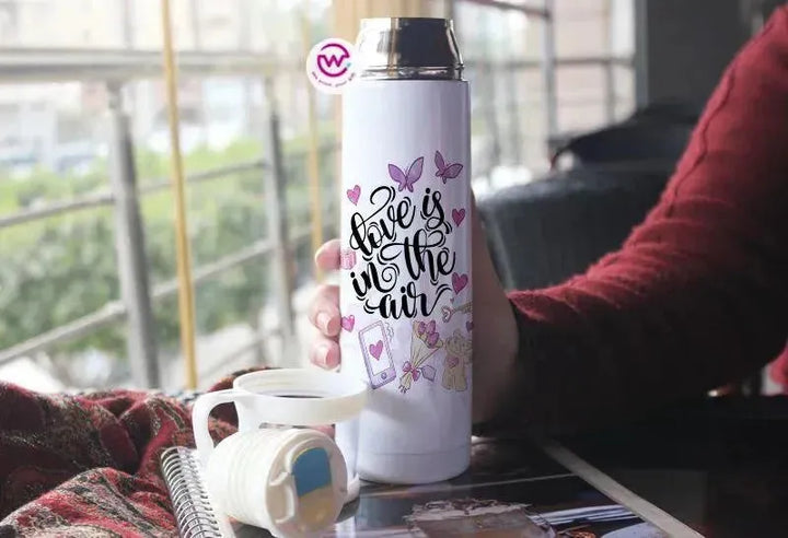 Thermal Thermos With Cup - Stainless Steel - Valentine's Day - WE PRINT